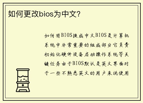 如何更改bios为中文？