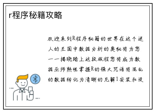 r程序秘籍攻略